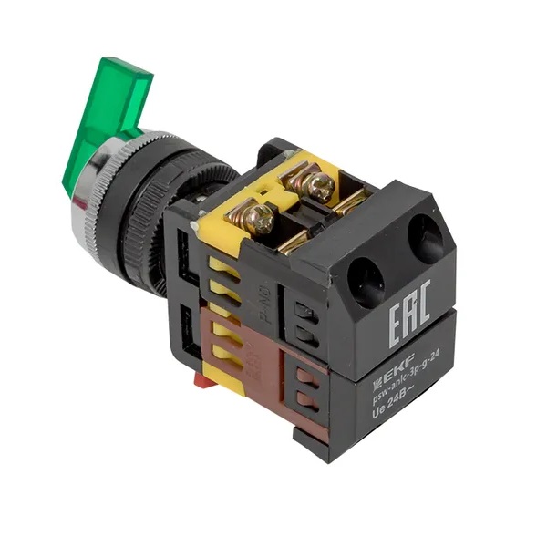 Переключатель ANLC-22 на 3 фикс. полож. зел. 1з+1р