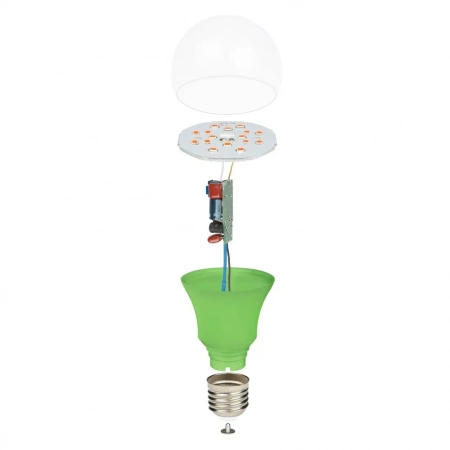 Лампа светодиодная для растений LED-A60-8W/SPSB/E27/CL PLP30GR. Спектр для рассады и цветения. ТМ ФитоЛето