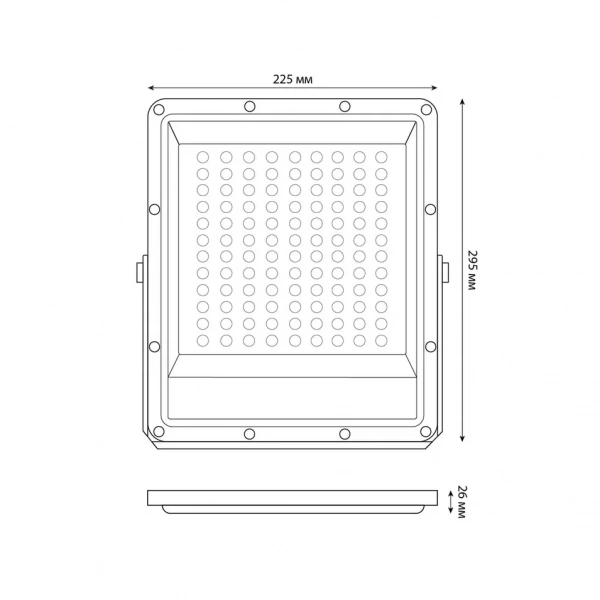 Прожектор светодиодный 100Вт IP65 6500К серый ULF-F51D